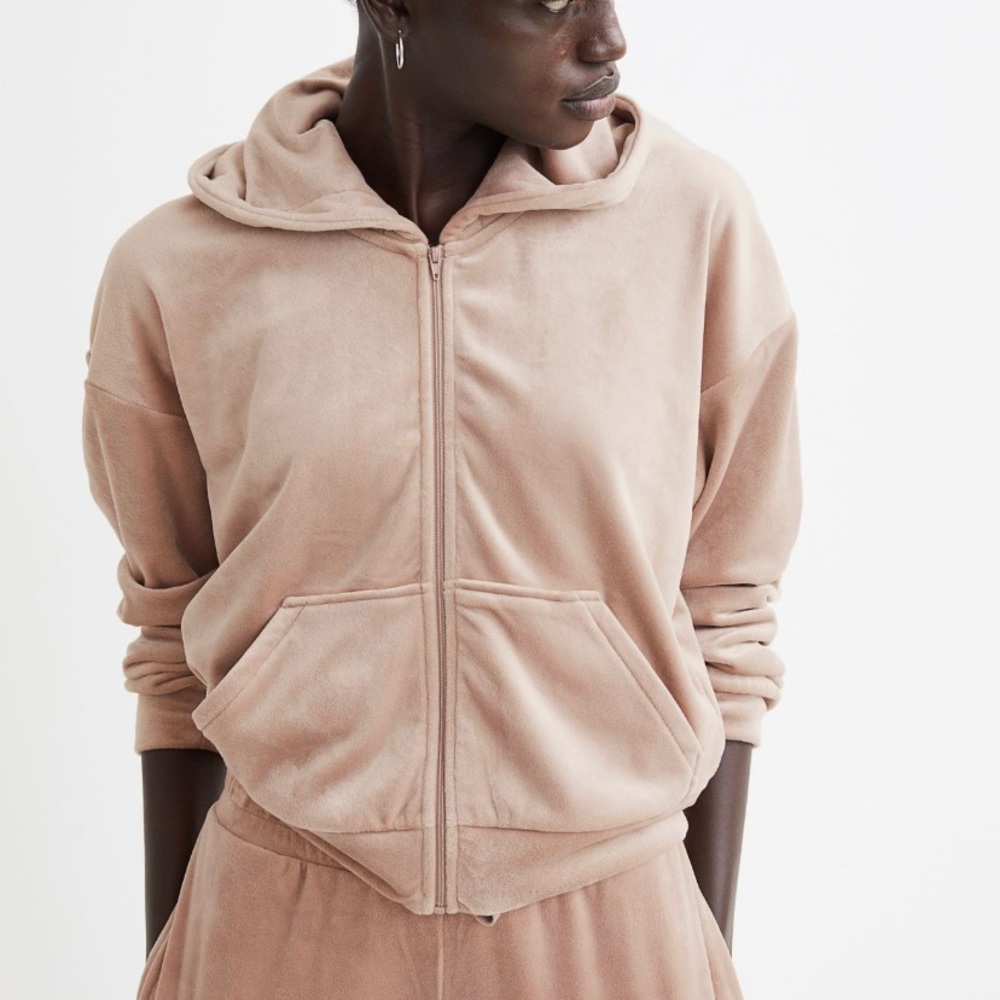 H&M Velour Hooded Jacket